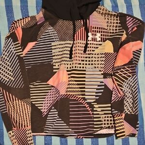 Under Armour Black and Pink Geometric Hoodie